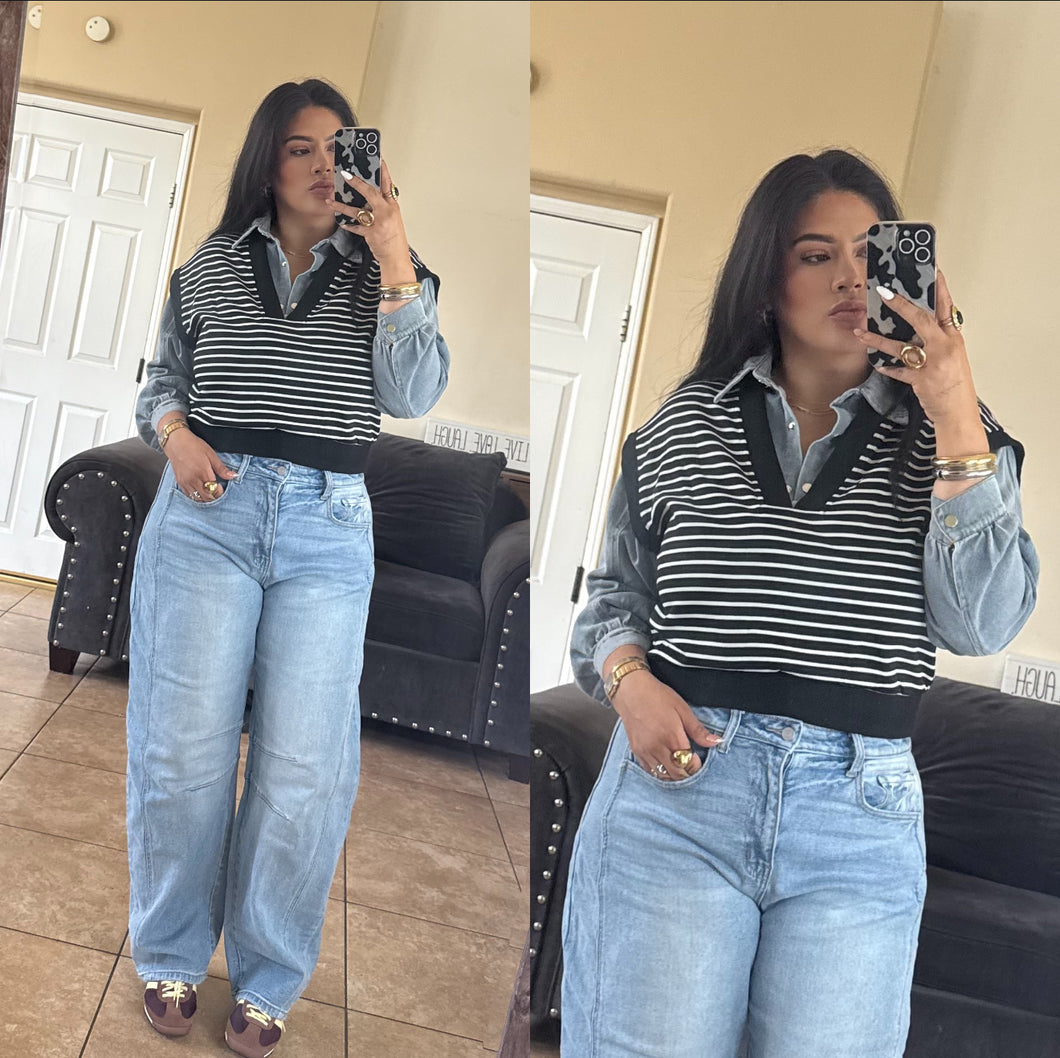 Denim & Vest Top